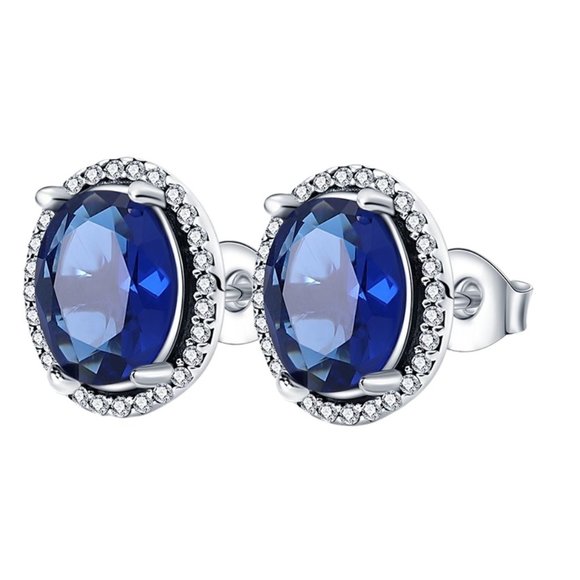 Petite Royal Blue Earrings Sterling